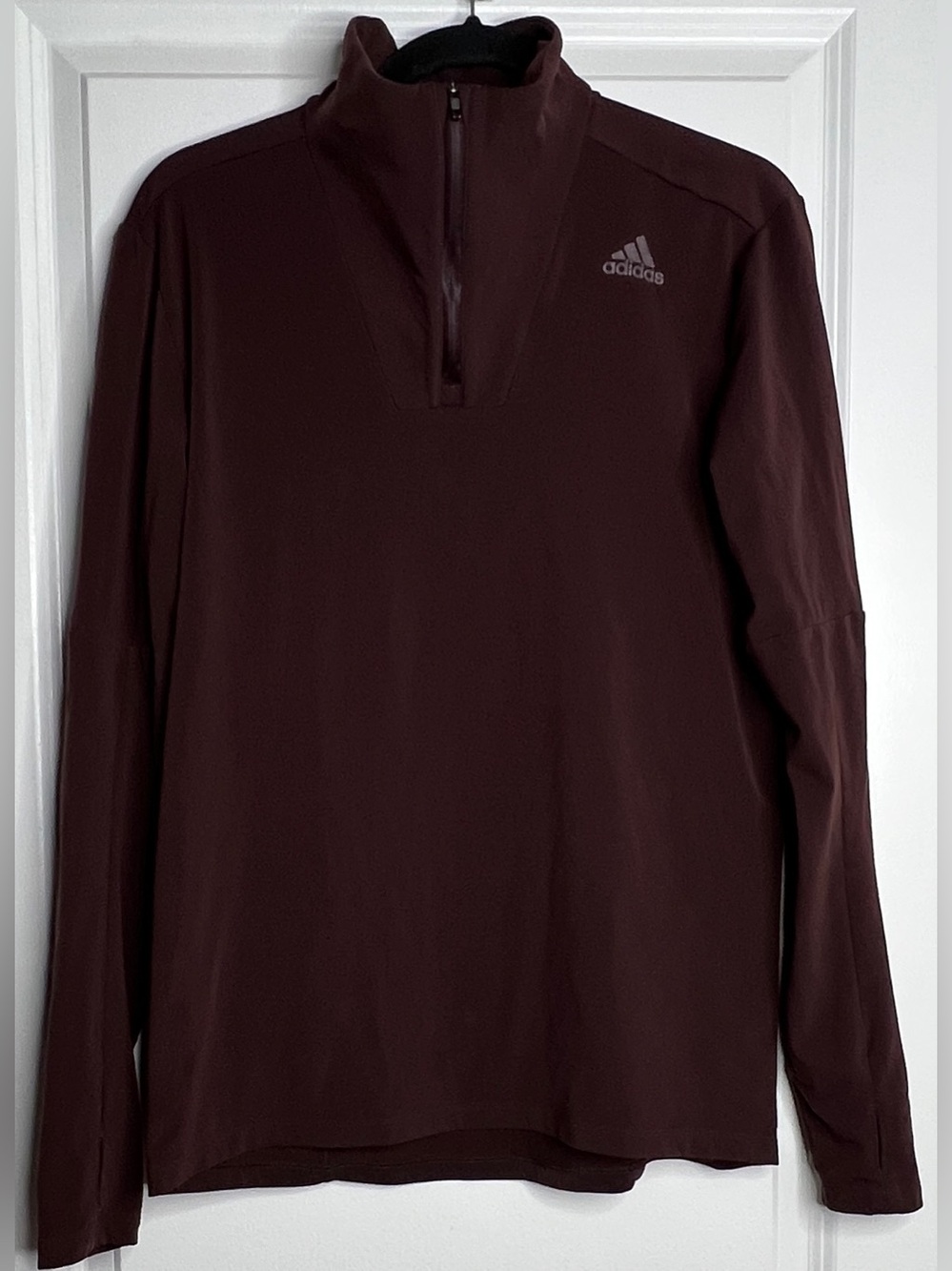 Adidas Climalite Burgundy Quarter Zip Running Pullover